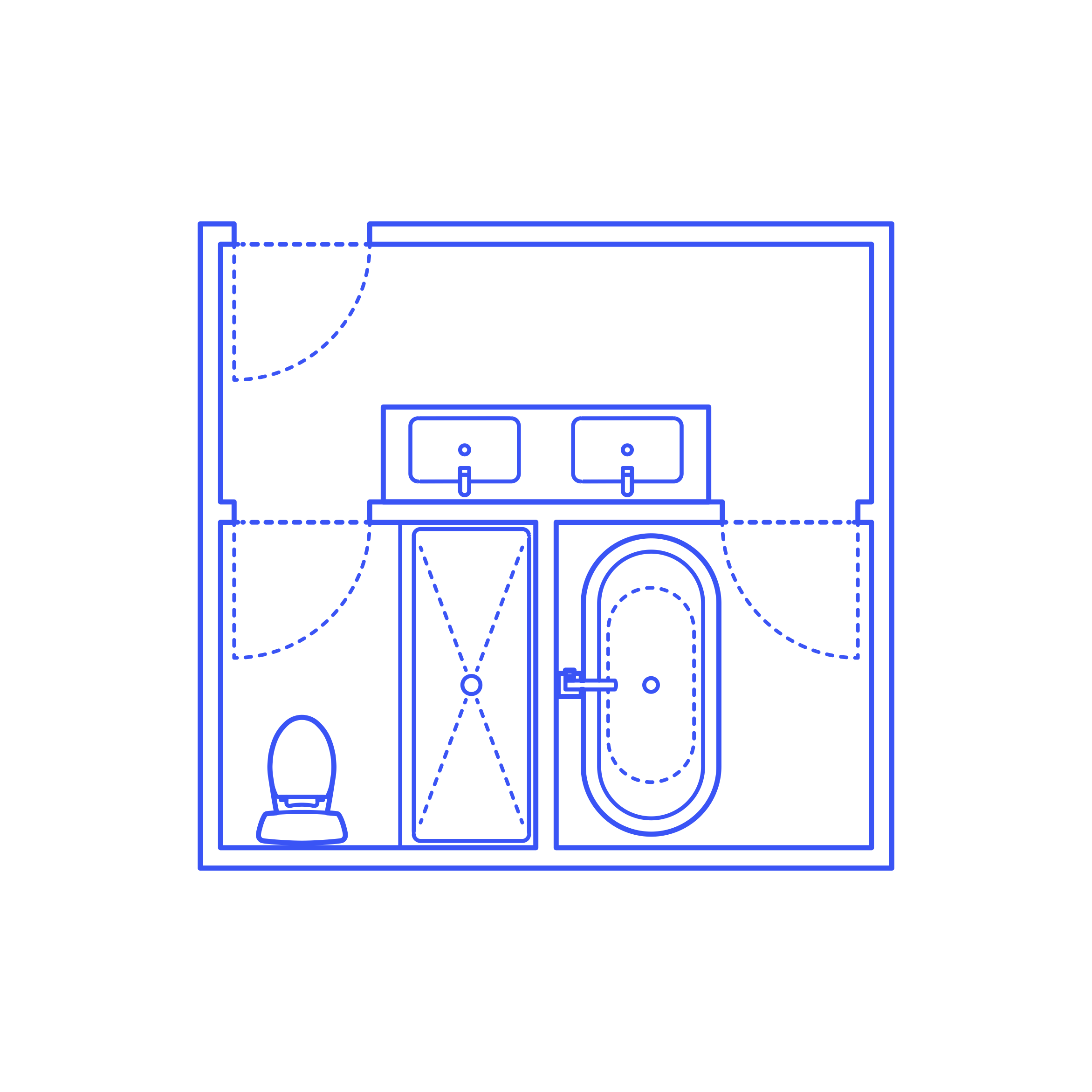 Layouts Bathrooms Primary Split Luxury U Shape Line Art Svg Vector Free Vectors